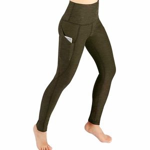 Women's Power Flex Yoga Pants Leggings Olive Color